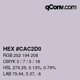 Farbcode: HEX #CAC2D0 | qconv.com