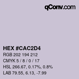 Color code: HEX #CAC2D4 | qconv.com
