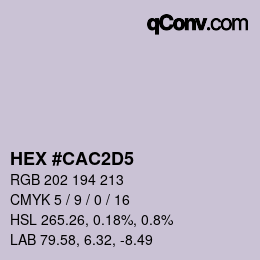 Color code: HEX #CAC2D5 | qconv.com