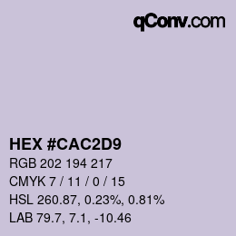 Farbcode: HEX #CAC2D9 | qconv.com