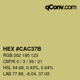 Color code: HEX #CAC37B | qconv.com