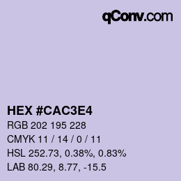 Color code: HEX #CAC3E4 | qconv.com