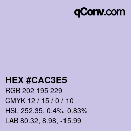 Color code: HEX #CAC3E5 | qconv.com