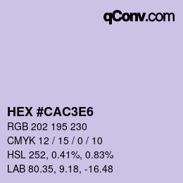 Color code: HEX #CAC3E6 | qconv.com