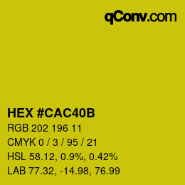 Color code: HEX #CAC40B | qconv.com