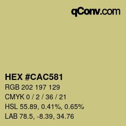 颜色代码: HEX #CAC581 | qconv.com