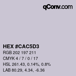 Código de color: HEX #CAC5D3 | qconv.com