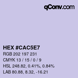 Color code: HEX #CAC5E7 | qconv.com