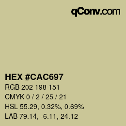 Color code: HEX #CAC697 | qconv.com
