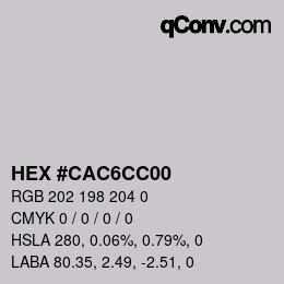 Color code: HEX #CAC6CC00 | qconv.com