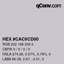 Color code: HEX #CAC6CD00 | qconv.com