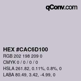 Color code: HEX #CAC6D100 | qconv.com