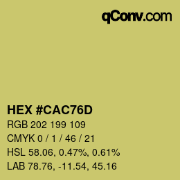 Color code: HEX #CAC76D | qconv.com