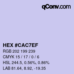 Farbcode: HEX #CAC7EF | qconv.com