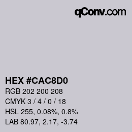 カラーコード: HEX #CAC8D0 | qconv.com