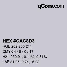 Color code: HEX #CAC8D3 | qconv.com