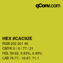 Color code: HEX #CAC92E | qconv.com