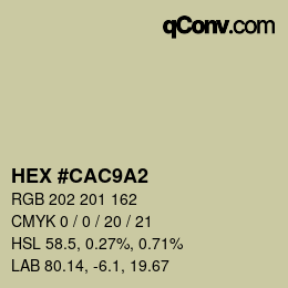 Color code: HEX #CAC9A2 | qconv.com