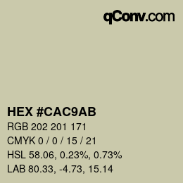 Código de color: HEX #CAC9AB | qconv.com