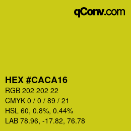 颜色代码: HEX #CACA16 | qconv.com