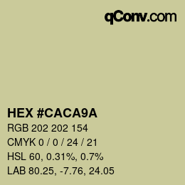 Color code: HEX #CACA9A | qconv.com