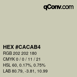 Color code: HEX #CACAB4 | qconv.com
