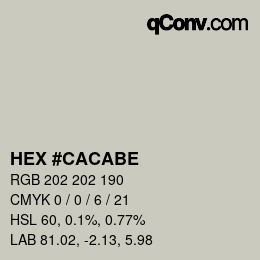 Color code: HEX #CACABE | qconv.com