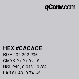Color code: HEX #CACACE | qconv.com