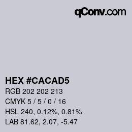 カラーコード: HEX #CACAD5 | qconv.com