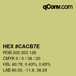 Color code: HEX #CACB7E | qconv.com