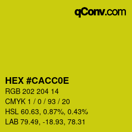 Color code: HEX #CACC0E | qconv.com