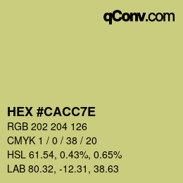 Color code: HEX #CACC7E | qconv.com