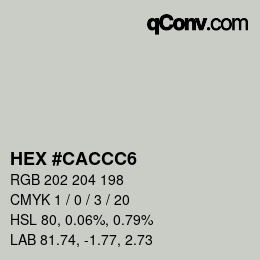 Color code: HEX #CACCC6 | qconv.com