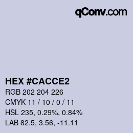 Color code: HEX #CACCE2 | qconv.com