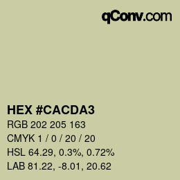 颜色代码: HEX #CACDA3 | qconv.com