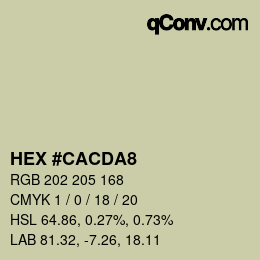 颜色代码: HEX #CACDA8 | qconv.com