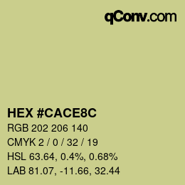 Color code: HEX #CACE8C | qconv.com