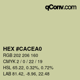 Color code: HEX #CACEA0 | qconv.com