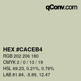 カラーコード: HEX #CACEB4 | qconv.com