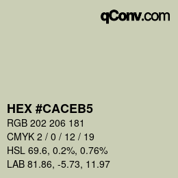 カラーコード: HEX #CACEB5 | qconv.com