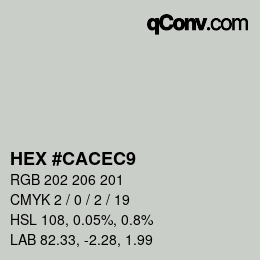 Color code: HEX #CACEC9 | qconv.com