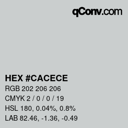 Farbcode: HEX #CACECE | qconv.com
