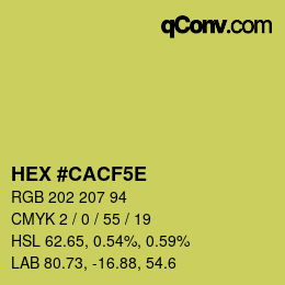 颜色代码: HEX #CACF5E | qconv.com