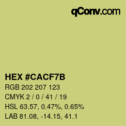 カラーコード: HEX #CACF7B | qconv.com