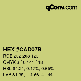 Color code: HEX #CAD07B | qconv.com