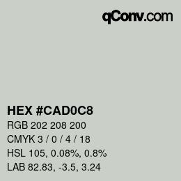 Color code: HEX #CAD0C8 | qconv.com