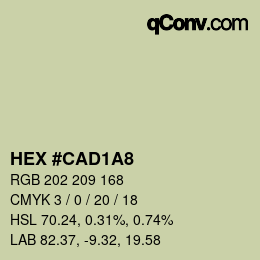 カラーコード: HEX #CAD1A8 | qconv.com