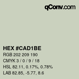 颜色代码: HEX #CAD1BE | qconv.com