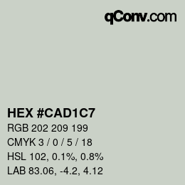 颜色代码: HEX #CAD1C7 | qconv.com