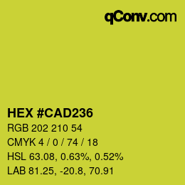 Color code: HEX #CAD236 | qconv.com